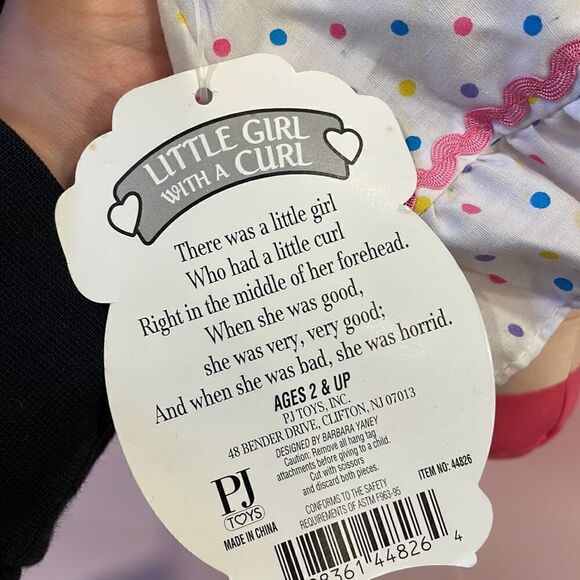 Lil Girl With a Curl Doll NWT Mother Goose Collectables Dolly in Dress 15” long - Picture 6 of 10